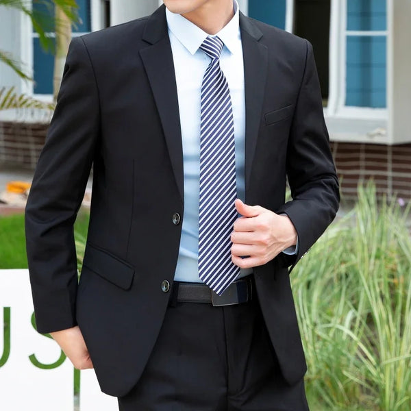 Elegant Men's Fashion Suit Set: Italian Style Slim Fit Blazer and Pants for Business, Weddings, and Formal Occasions